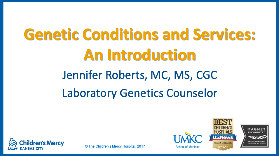 Genetic Conditions and Services: An Introduction